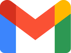 Gmail logo with red, blue, yellow, and green colors.
